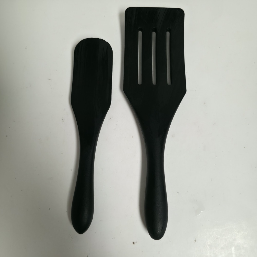 Mad Hungry 2-Pc Silicone Spurtle Set Black Mini Spatula & Slotted Turner